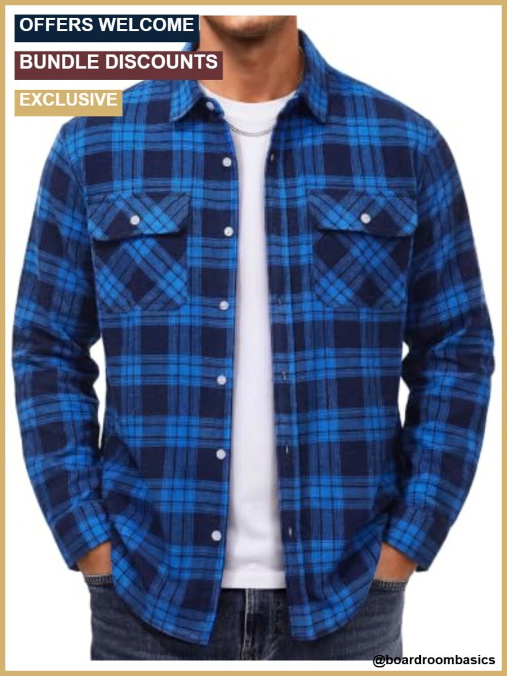 Men's Flannel Plaid Button Down Casual Shirt Long Sleeve Cotton